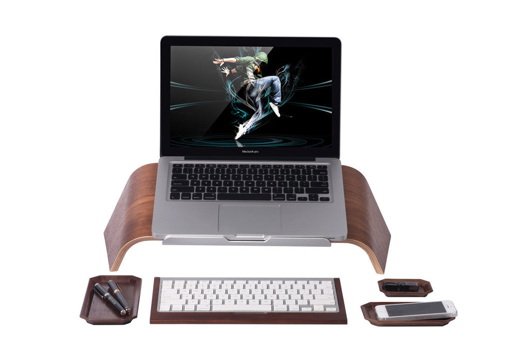 Woodeb Computer Model Wooden Laptop Tilt Macbook Stand Laptop Stand — Leduc